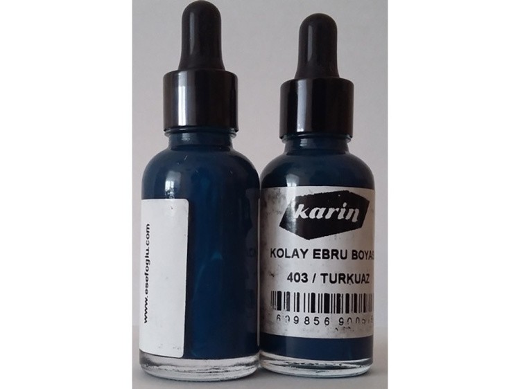Краска для эбру бирюзовая 30 мл, Karin — картинка 2
