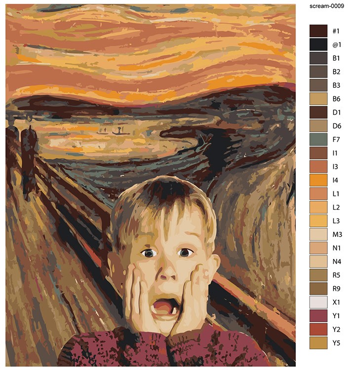 Картина по номерам «Крик Эдвард Мунк: Один дома 40х50» — картинка 2