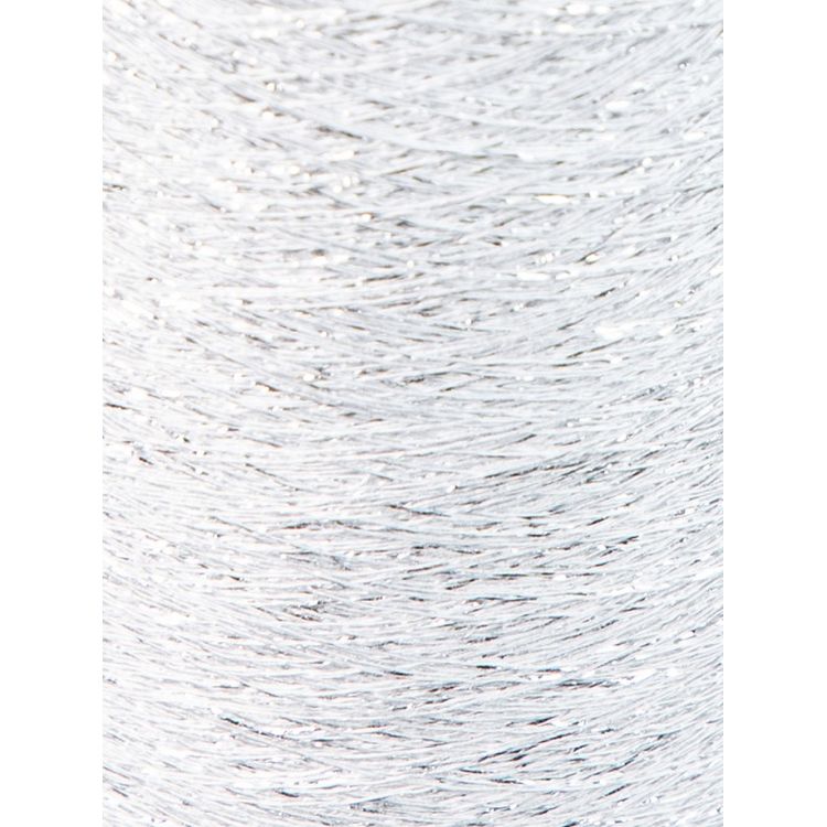 Пряжа бобинная OnlyWe (В133), белый с серебристым люрексом, 1 шт., 50 г — картинка 2