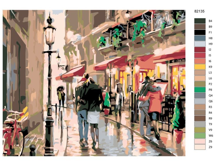 Картина по номерам «На улицах города» — картинка 2