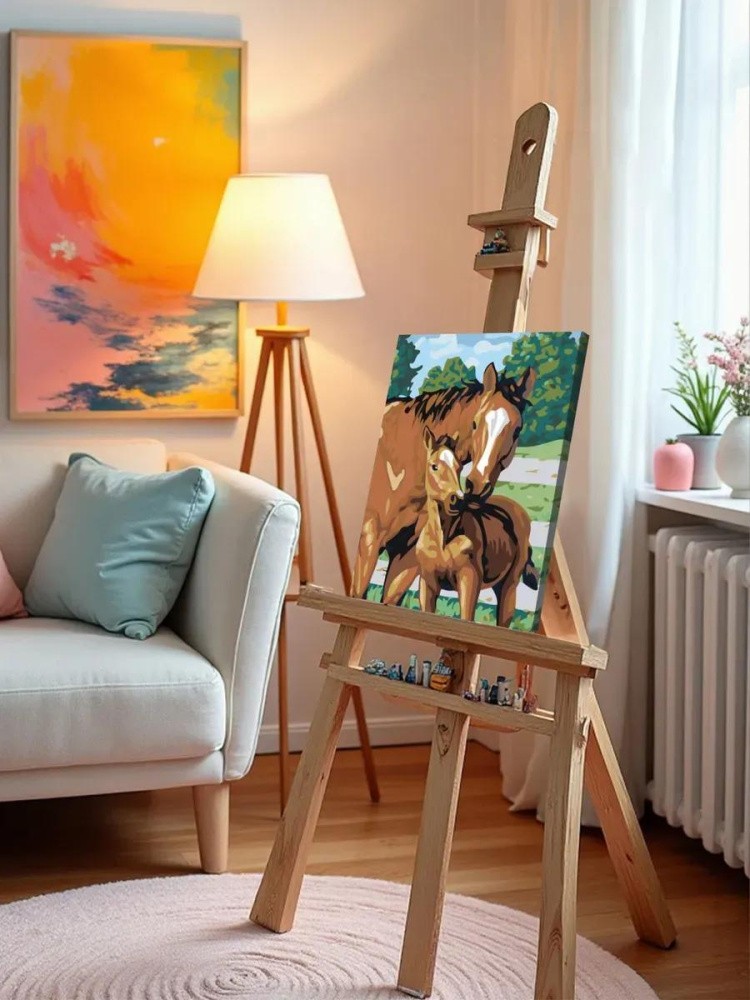 Картина по номерам «Лошадь с жеребёнком» — картинка 10