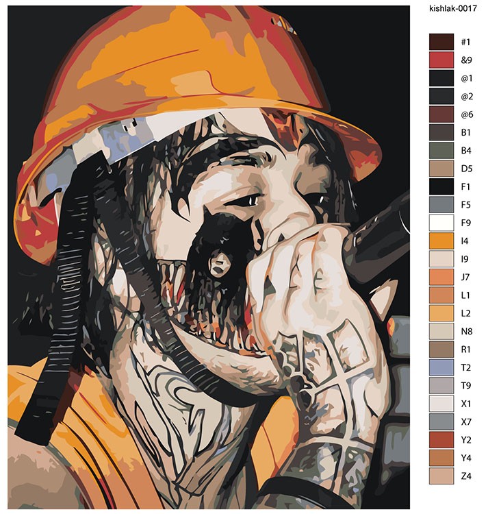 Картина по номерам «Рок и рэп андеграунд музыкант Кишлак 14» — картинка 2