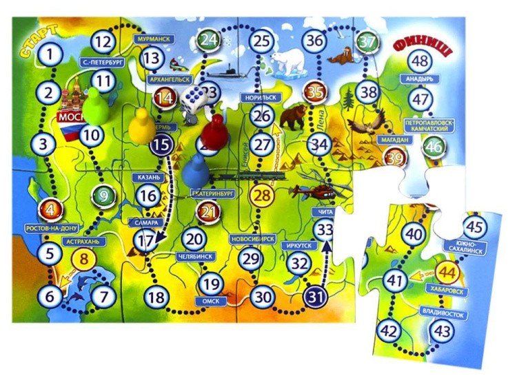 Игра-пазл «Города России» (Ходилка+пазл) — картинка 2