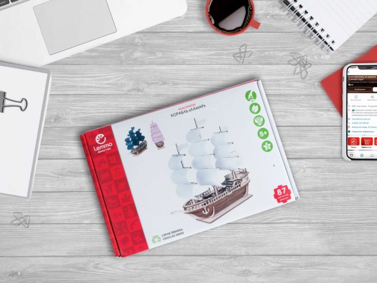 Конструктор из дерева «Корабль Ламар», Lemmo — картинка 7