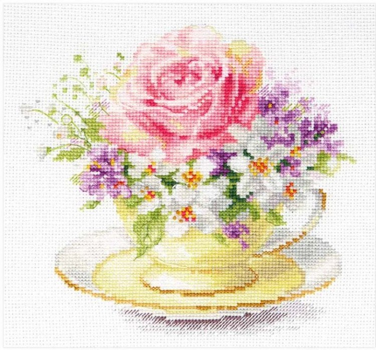 Набор для вышивания «Легкие краски утра. Чашечка с розой»