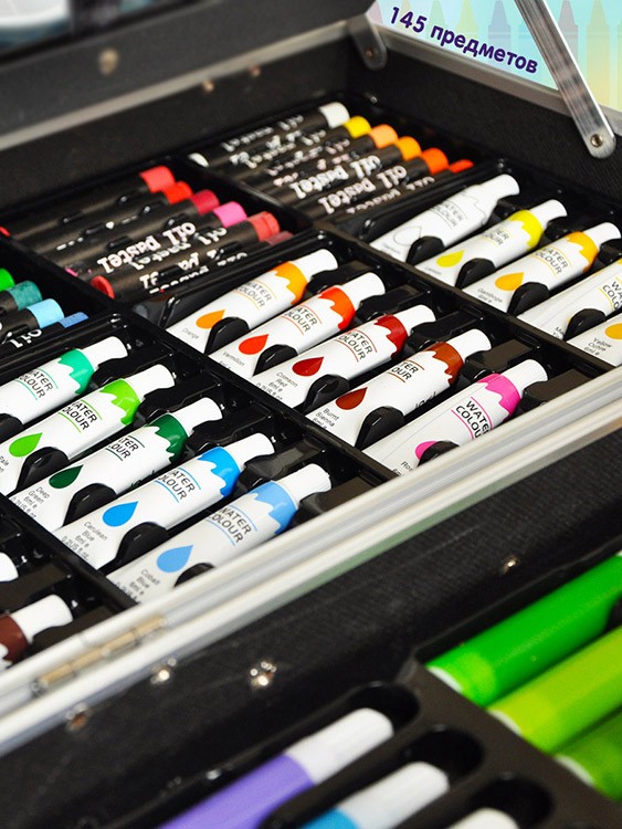 Чемодан творчества розовый 145 предметов — картинка 5