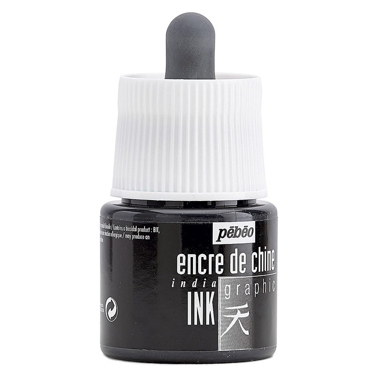 Китайская тушь 45 мл, цвет: черный, Pebeo — картинка 2