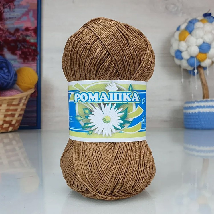 Пряжа ПНК им.Кирова Ромашка (6106), бежевый, 5 шт. по 75 г — картинка 2