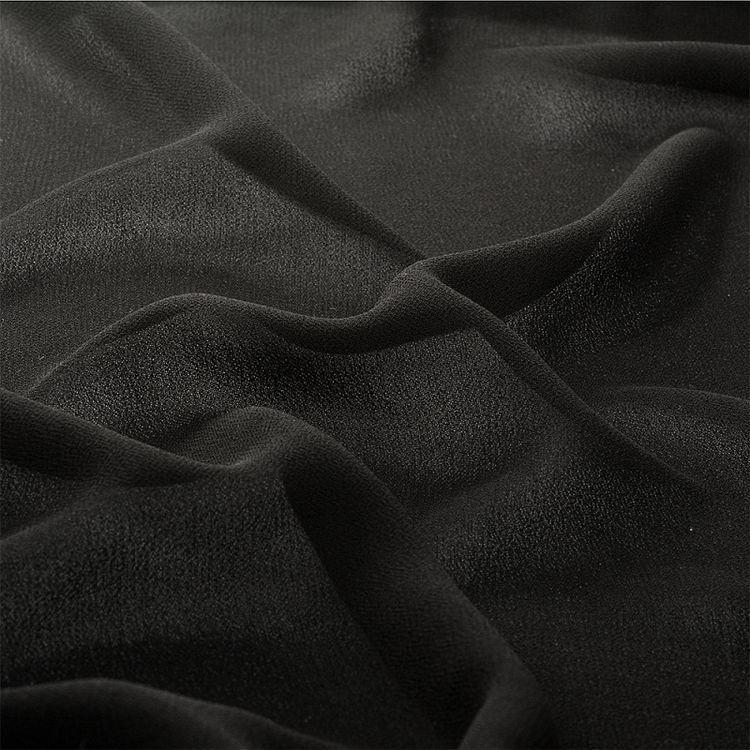 Ткань Креп-шифон, 5 м, ширина 150 см, 105 г/м2, цвет: черный, TBY — картинка 3