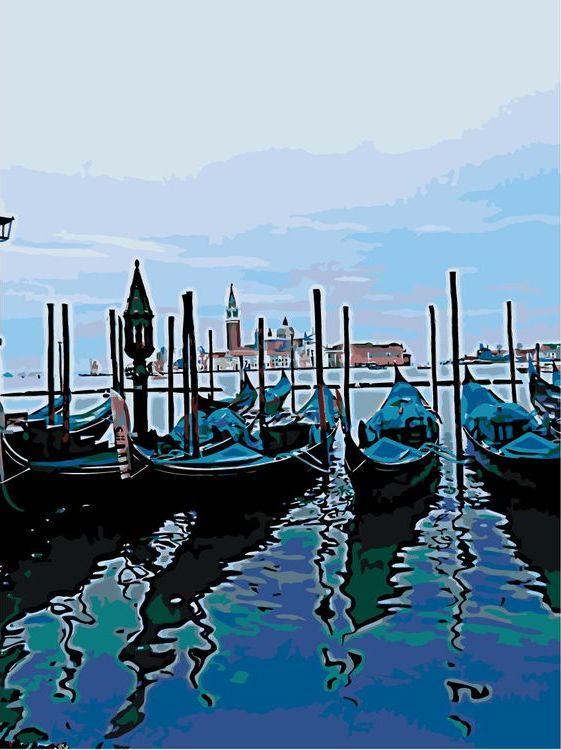Картина по номерам «Лодки»