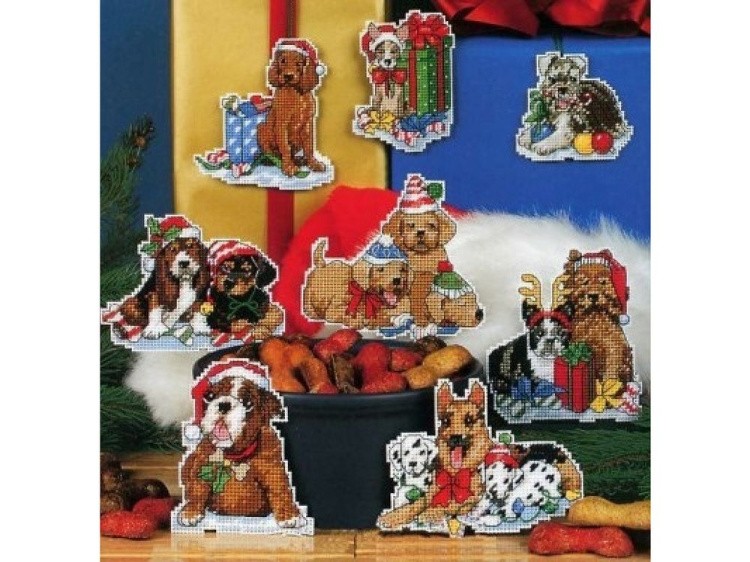 Набор для вышивания «Новогодние собаки»