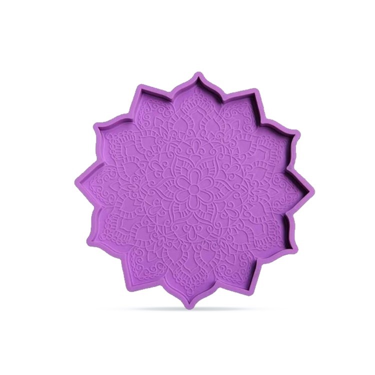 Силиконовый молд - Набор подстаканников цветков (2 шт.), d 15 см — картинка 5