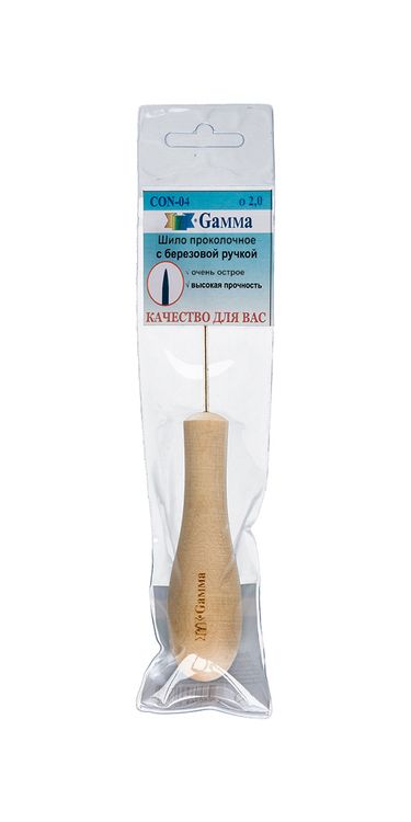 Шило проколочное (канцелярское), с березовой ручкой, диаметр 2 мм, Gamma