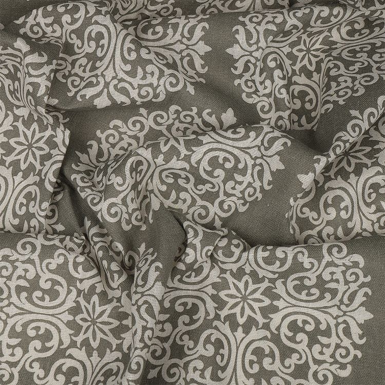 Ткань льняная, 3 м x 150 см, 140 г/м², цвет: серый, орнамент, TBY — картинка 3
