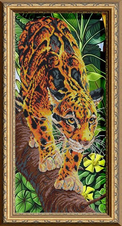 Рисунок на ткани «Дымчатый леопард»