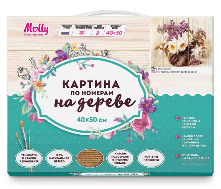 Картина по номерам по дереву Molly «В стиле кантри» — картинка 5