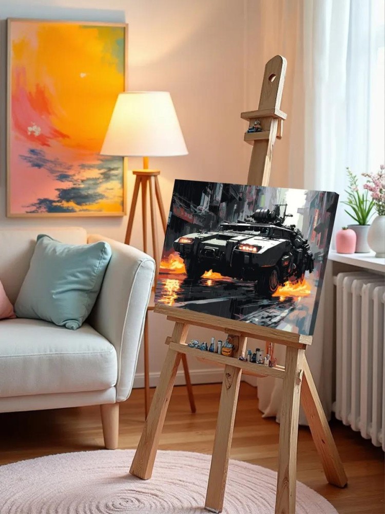 Картина по номерам «Машины: Автомобиль в мире киберпанка» — картинка 9