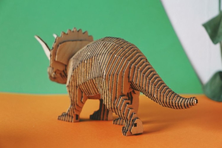 Конструктор из дерева «Трицератопс с набором карандашей», UNIWOOD — картинка 5