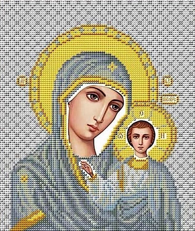 Рисунок на ткани «Богородица Казанская в белом»