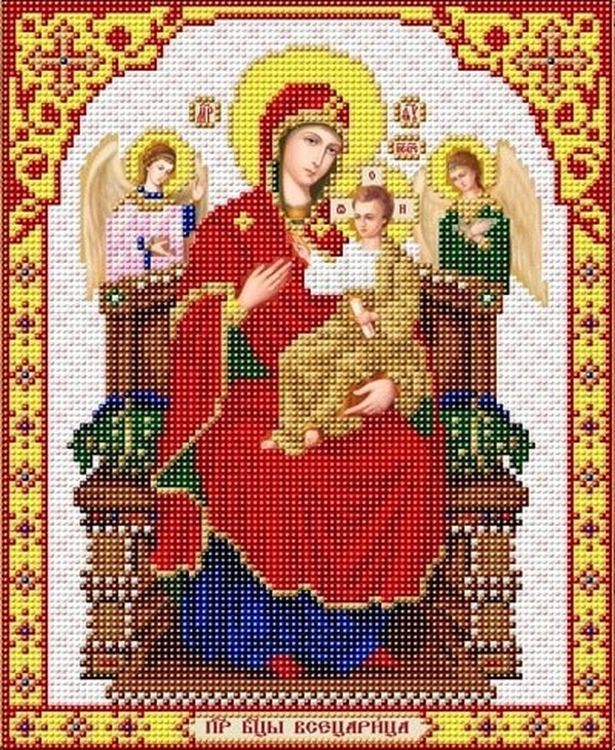 Рисунок на ткани «Богородица Всецарица»