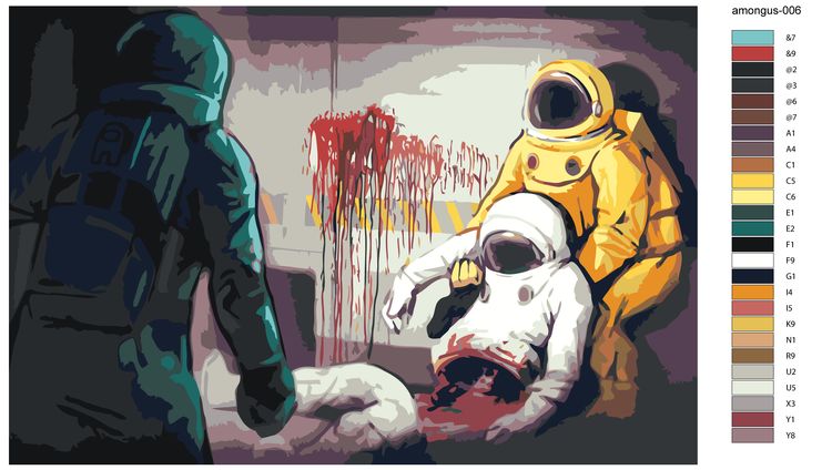 Картина по номерам «Among Us Амонг Ас: Арт с персонажами 4» — картинка 2