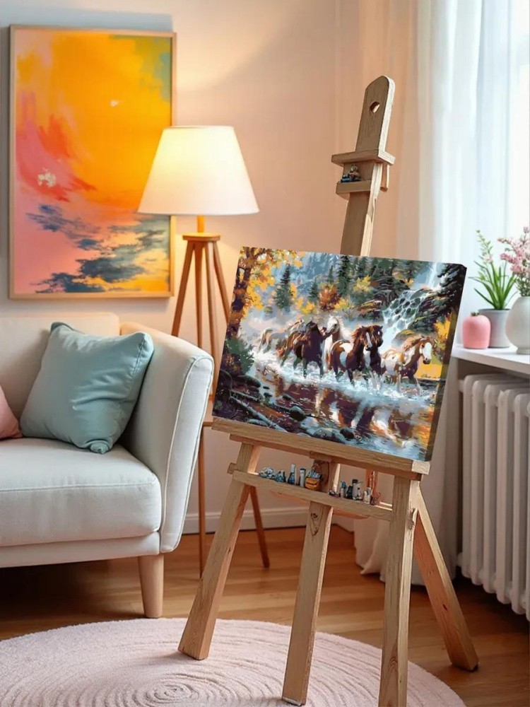 Картина по номерам «Лошади у реки» — картинка 9