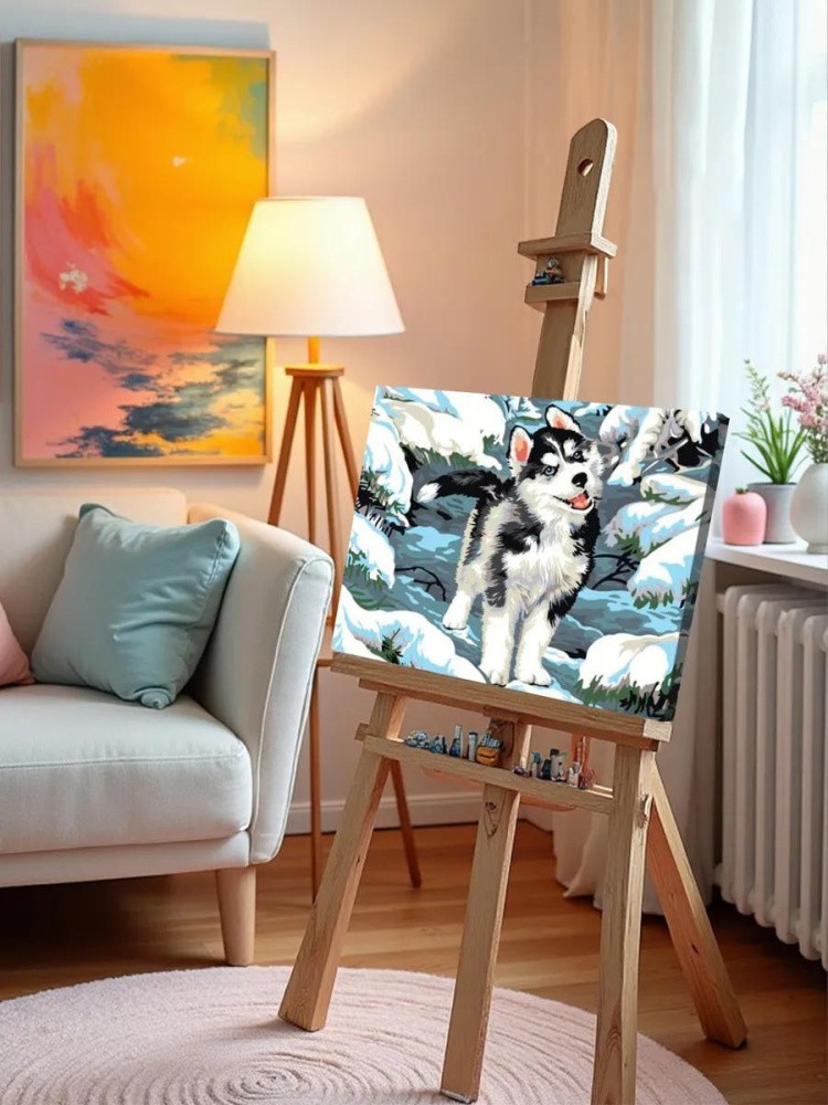 Картина по номерам «Щенок хаски» — картинка 9