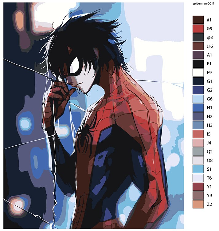 Картина по номерам «Человек паук Spiderman: аниме арт 40x50» — картинка 2