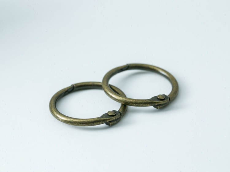 №8 Кольца для блокнотов цвет БРОНЗА количество 4 шт. (диаметр 20 мм) — картинка 2