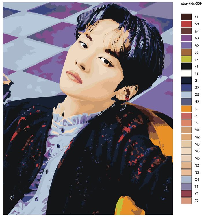 Картина по номерам «Stray Kids Стрей Кидс: Ли Ноу Минхо» — картинка 3