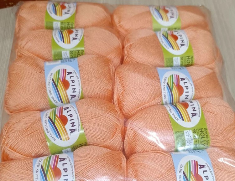 Пряжа Alpina HOLLY (014), персиковый, 10 шт. по 50 г — картинка 2