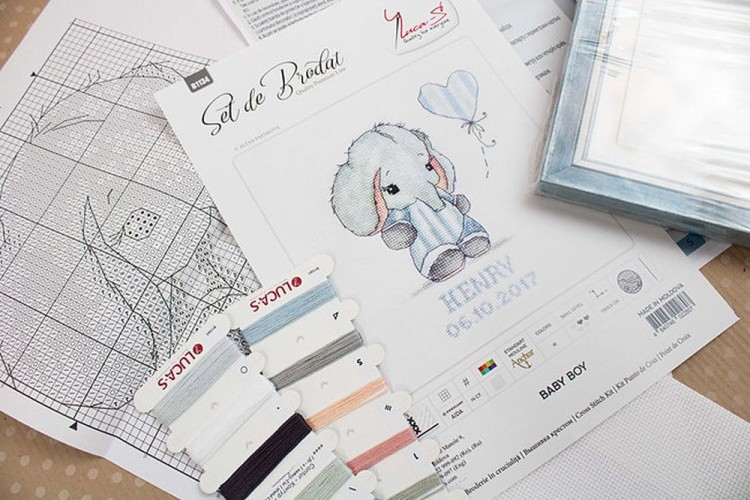 Набор для вышивания с рамкой «Слоненок» — картинка 4