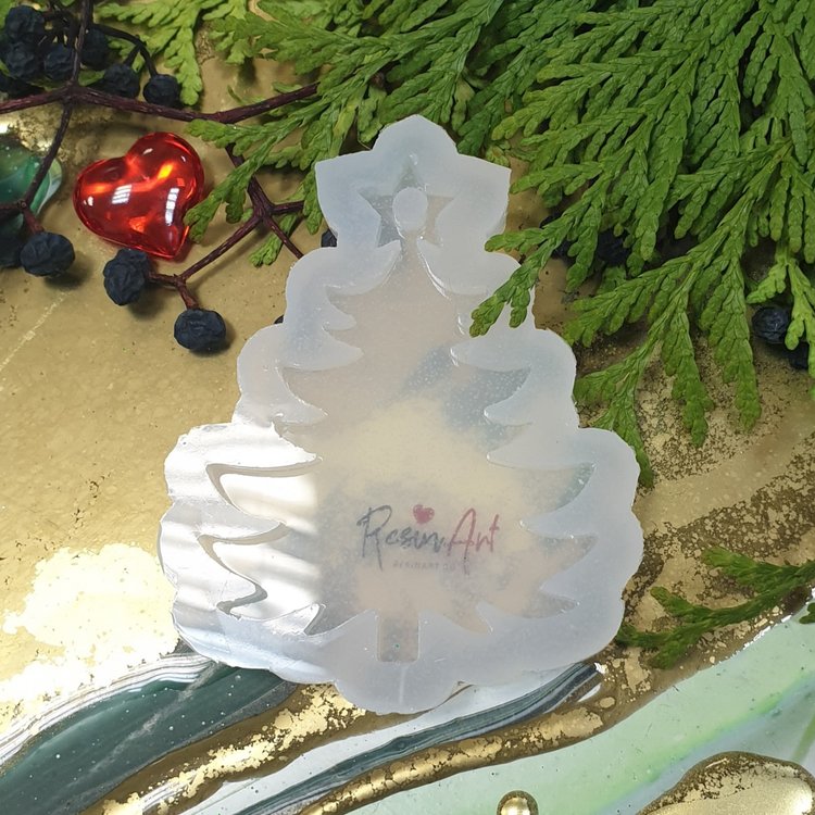 Молд силиконовый Елочная игрушка Елочка со звездочкой, ResinArt — картинка 2