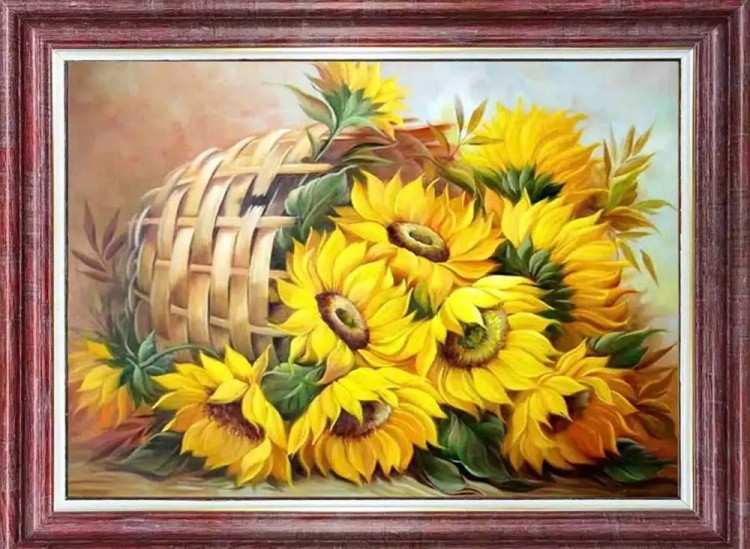 Рисунок на ткани «Корзина подсолнухов» — картинка 2