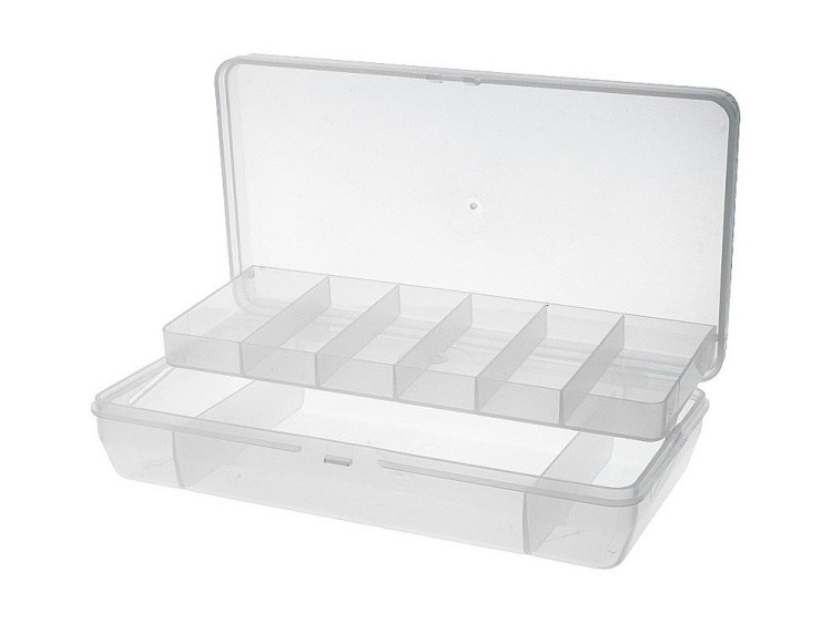 Коробка для мелочей №5 двухъярусная с микролифтом Trivol, цвет: прозрачный — картинка 2