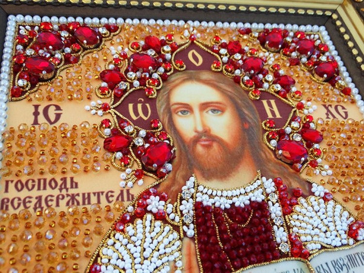 Набор вышивки хрустальными камнями «Вседержитель (золотая)» — картинка 8