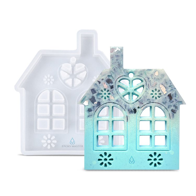 Силиконовый молд - Новогодний домик, 9x7см — картинка 2