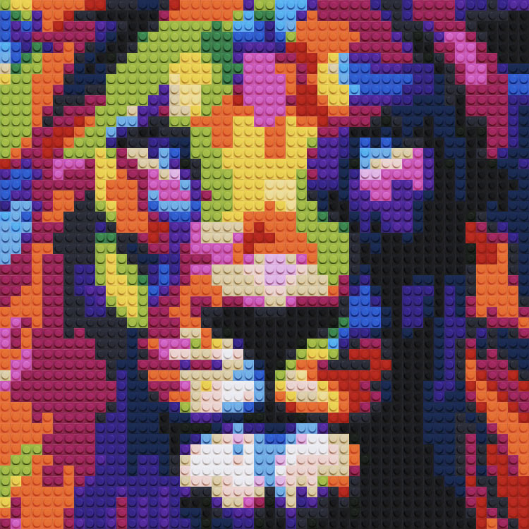 Картина-мозаика из конструктора PIXELIM «Радужный лев» — картинка 3