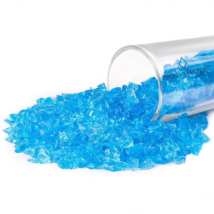 Стеклянная крошка лазурная, фракция 2-5 мм, 100 г — картинка 2