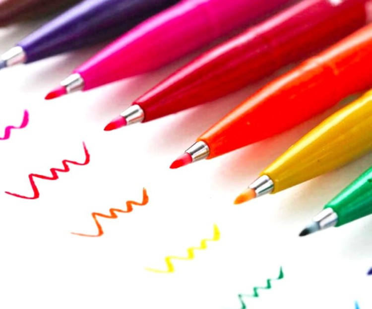 Фломастер-кисть Brush Sign Pen, 2 мм, цвет: темно-синий, Pentel — картинка 8