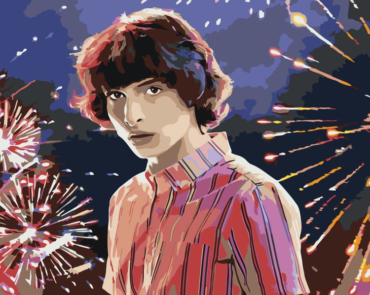 Картина по номерам «Очень странные дела: Майк Уилер - Финн Вулфхард»