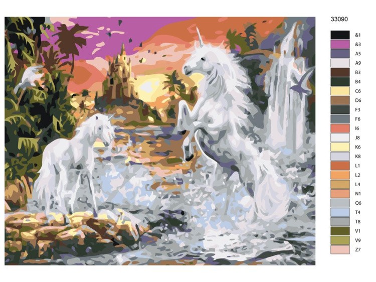 Картина по номерам «Сказочные единороги» — картинка 2