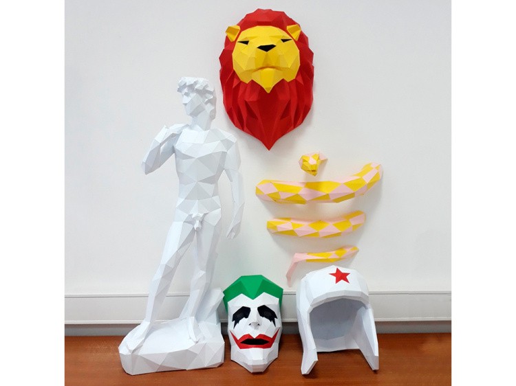 Бумажная модель для склеивания «Шапка-ушанка» (белая) — картинка 4