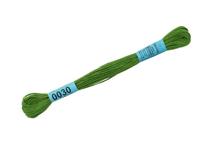 Нитки для вышивания Gamma мулине, 24 шт. по 8 м, цвет: 0030 травяной — картинка 2