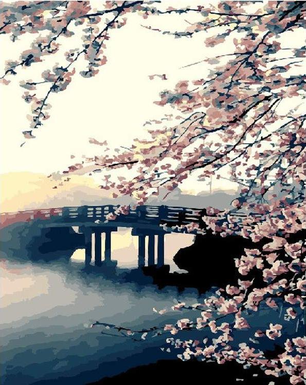 Картина по номерам «Сакура в цвету»