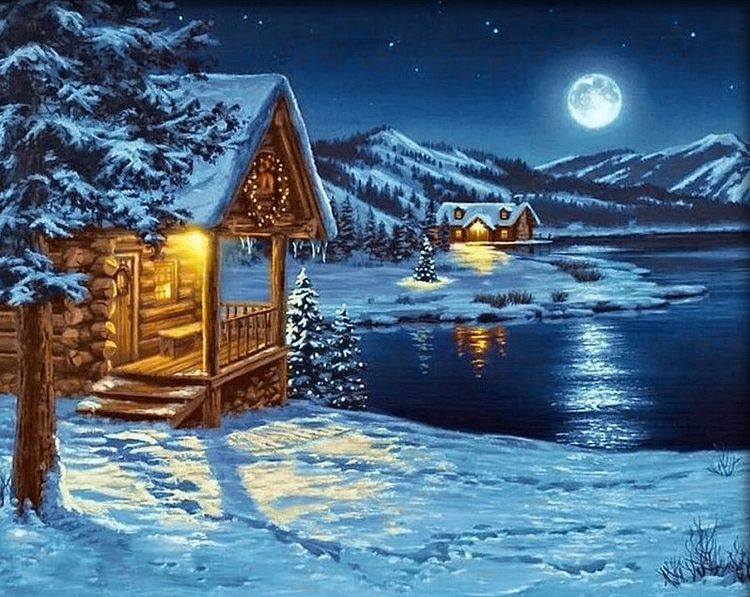 Алмазная вышивка «Январское полнолуние» — картинка 2