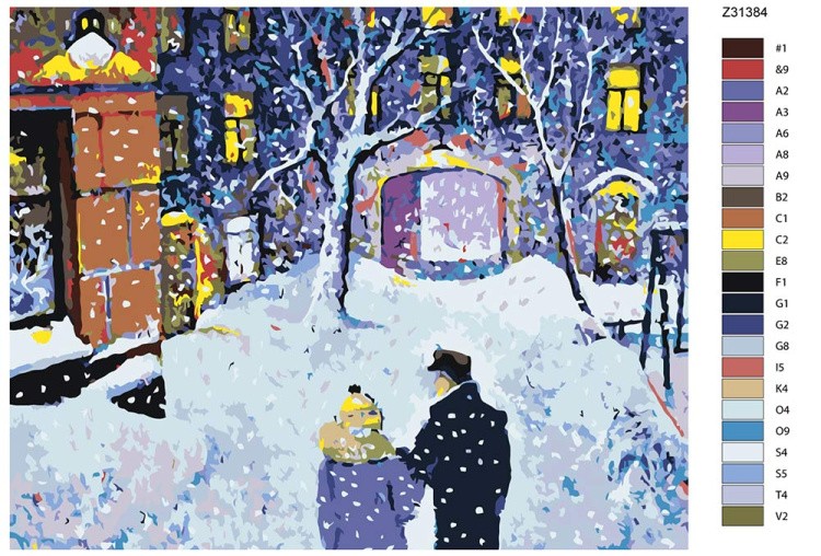 Картина по номерам «Зимним вечером» — картинка 2