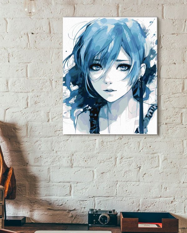 Картина по номерам «Арт рисунок девушки в стиле аниме» — картинка 3