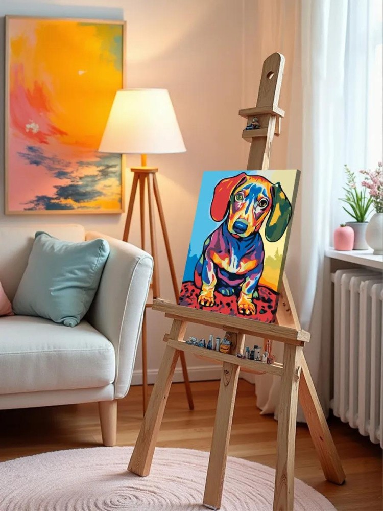 Картина по номерам «Радужный щенок» — картинка 10