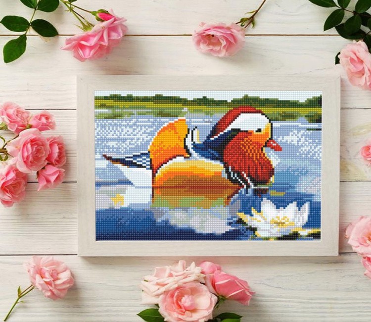 Алмазная вышивка «Утка - мандаринка» — картинка 3